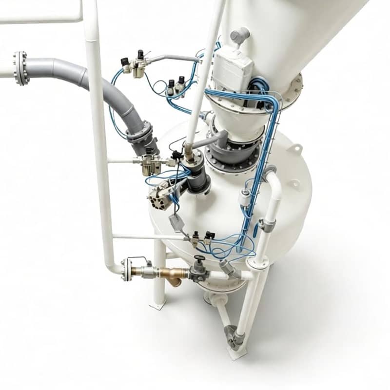 Fully automatic bin pump positive pressure conveying system